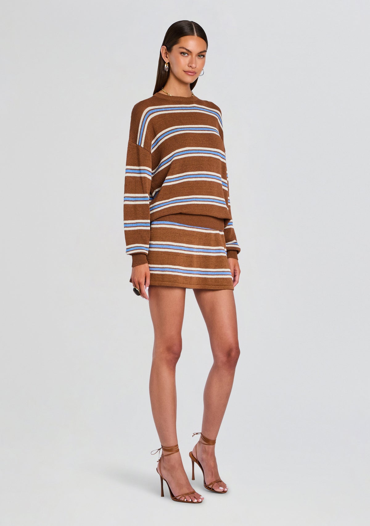 Cassian Knit Sweater by SEROYA in Cedarwood Stripe, product image 4