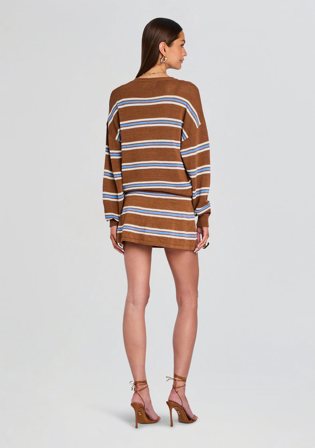 Cassian Knit Sweater by SEROYA in Cedarwood Stripe, product image 5