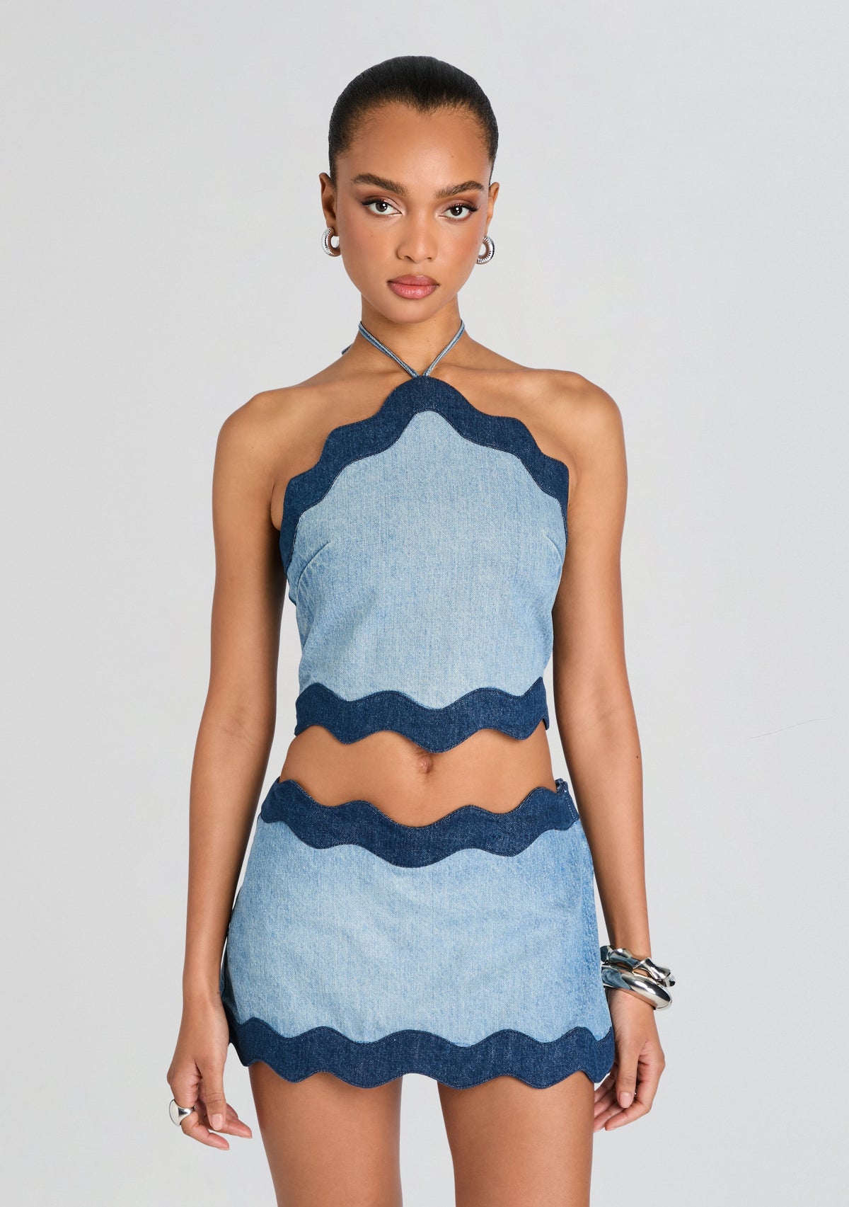 Iselda Denim Top by retrofête in Montana Mix, product image 1
