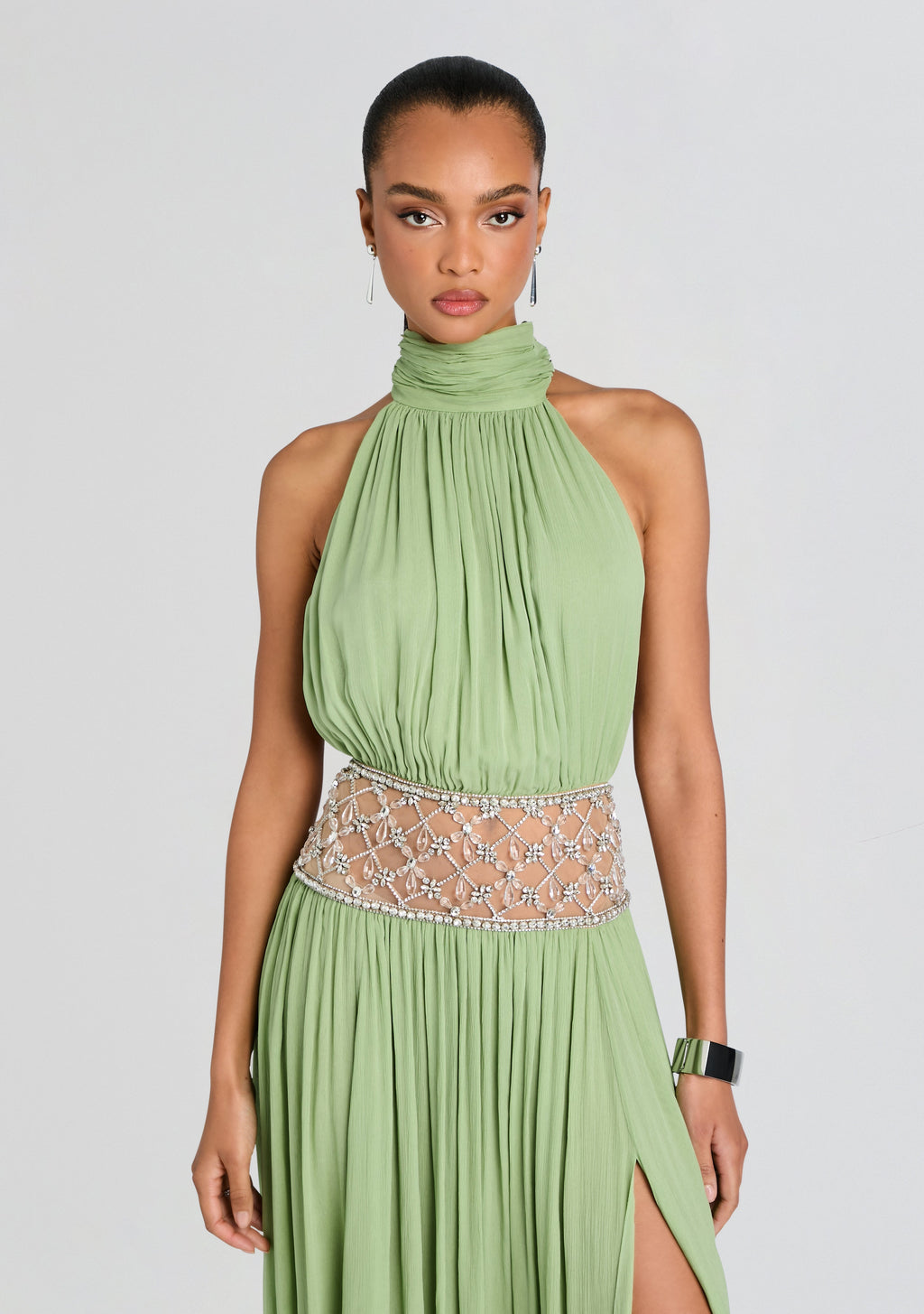 Kreeli Embellished Dress by retrofête in Matcha, product image 5