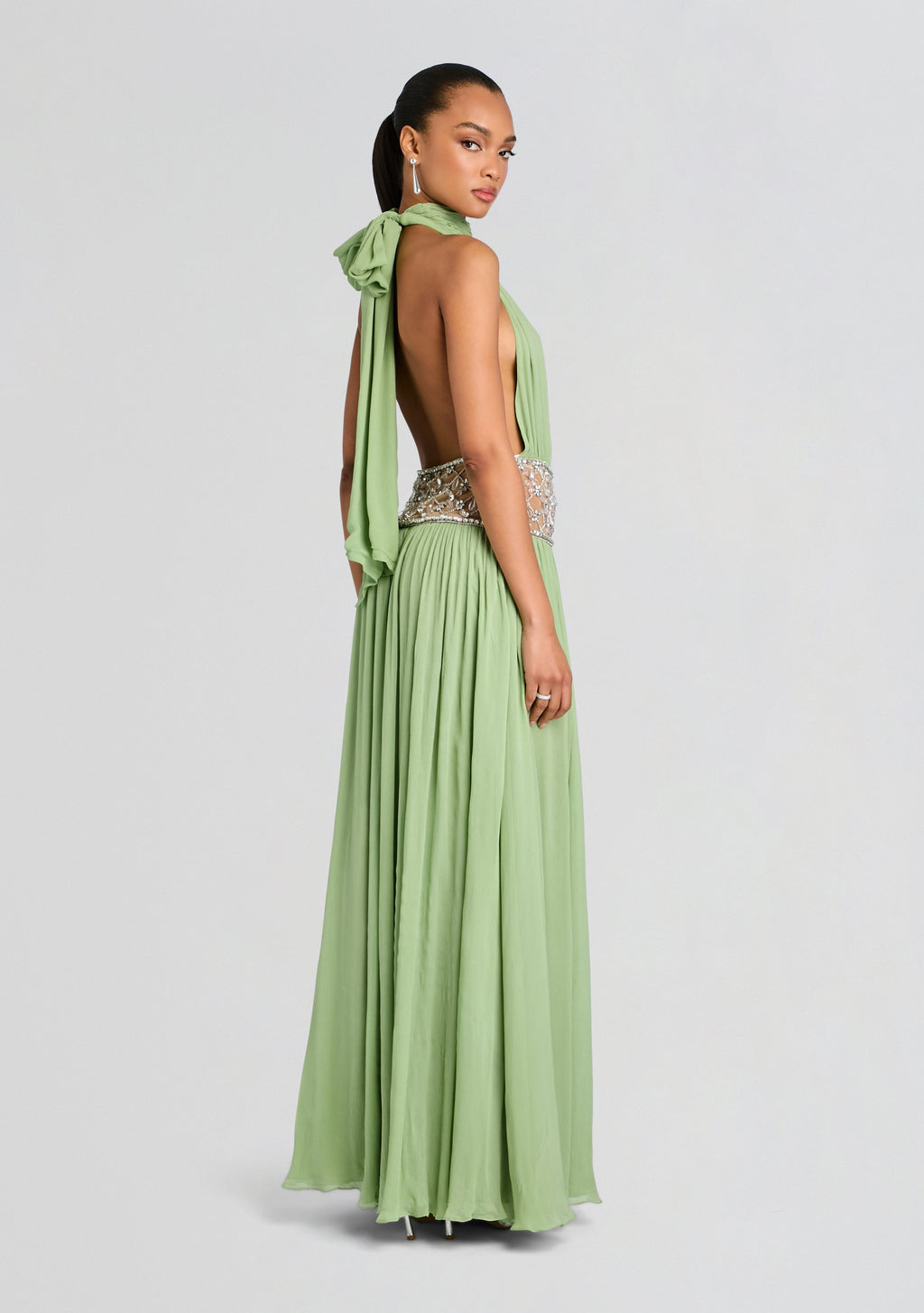 Kreeli Embellished Dress by retrofête in Matcha, product image 4