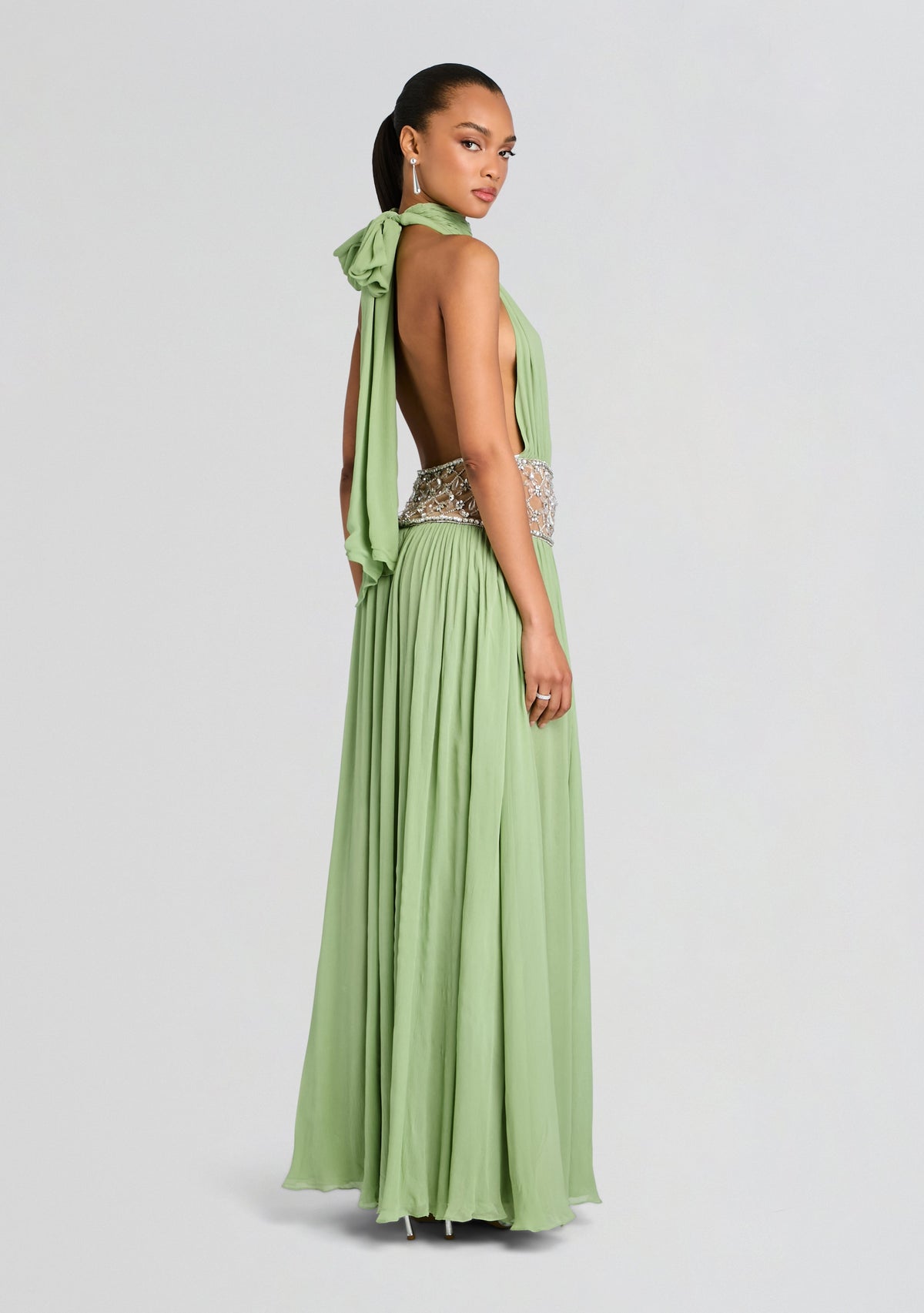 Kreeli Embellished Dress by retrofête in Matcha, product image 4