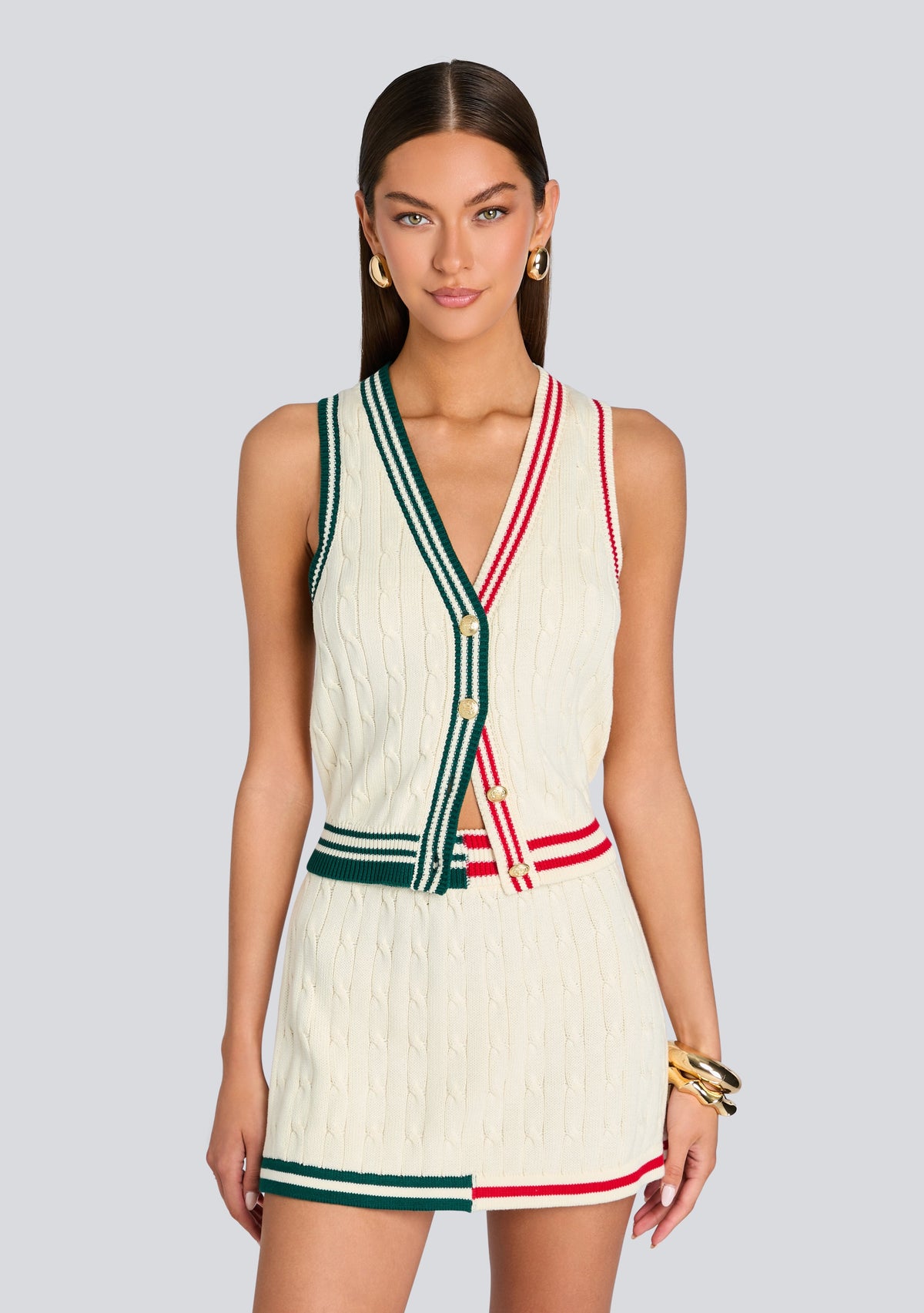 Pearson Vest by SEROYA in Eggshell Varsity, product image 1