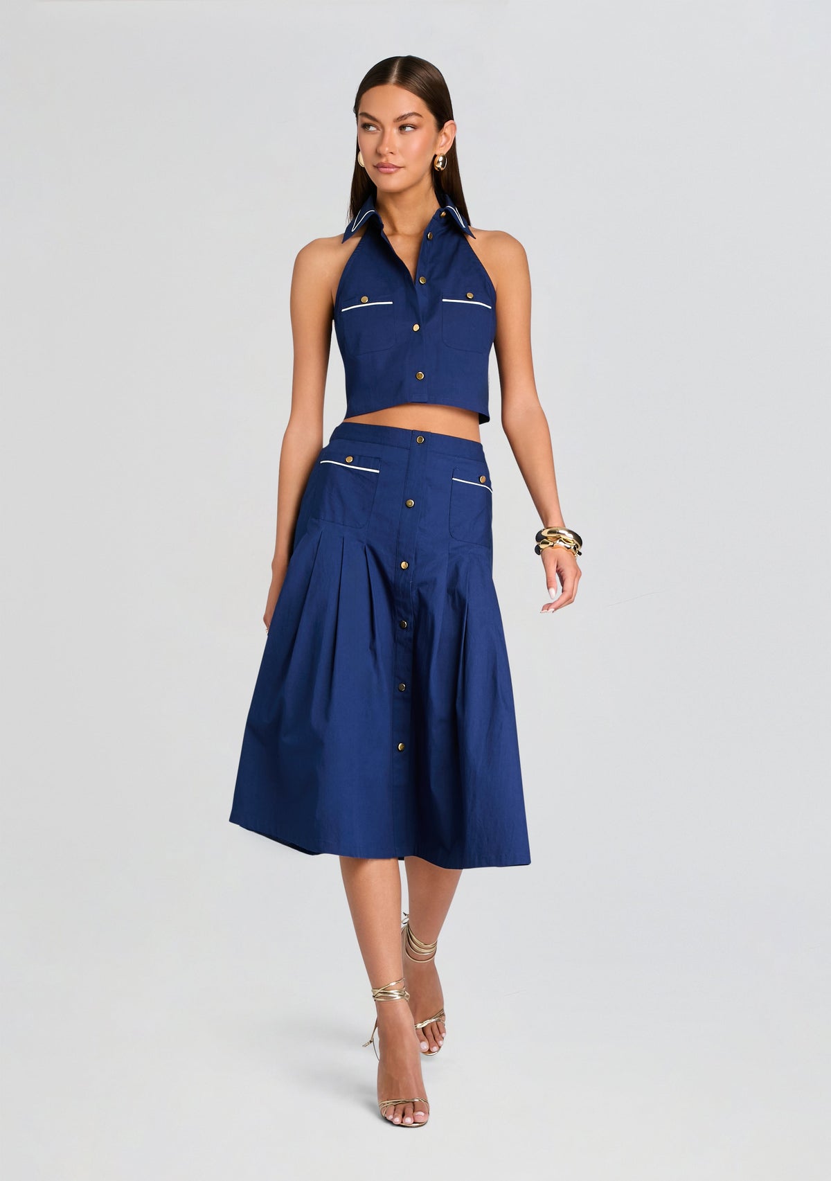 Yumi Skirt by SEROYA in Admiral Blue, product image 2