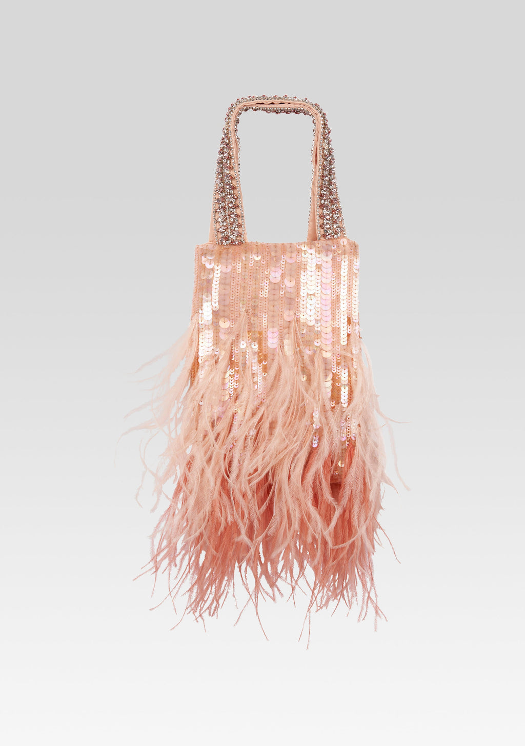 Avery Sequin Feather Bag by retrofête in Peach, product image 1