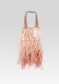 Avery Sequin Feather Bag by retrofête in Peach, product image 1