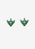 Crystal Clip Earrings by retrofête in Dark Green, product image 1