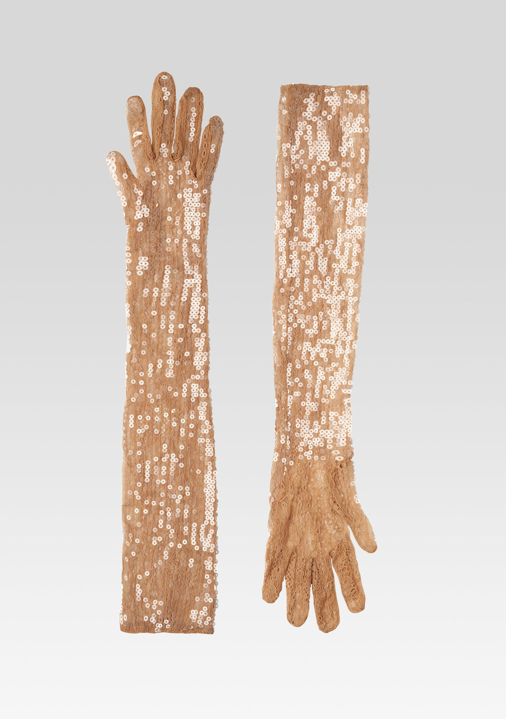 Diem Sequin Gloves by retrofête in Tannin, product image 1