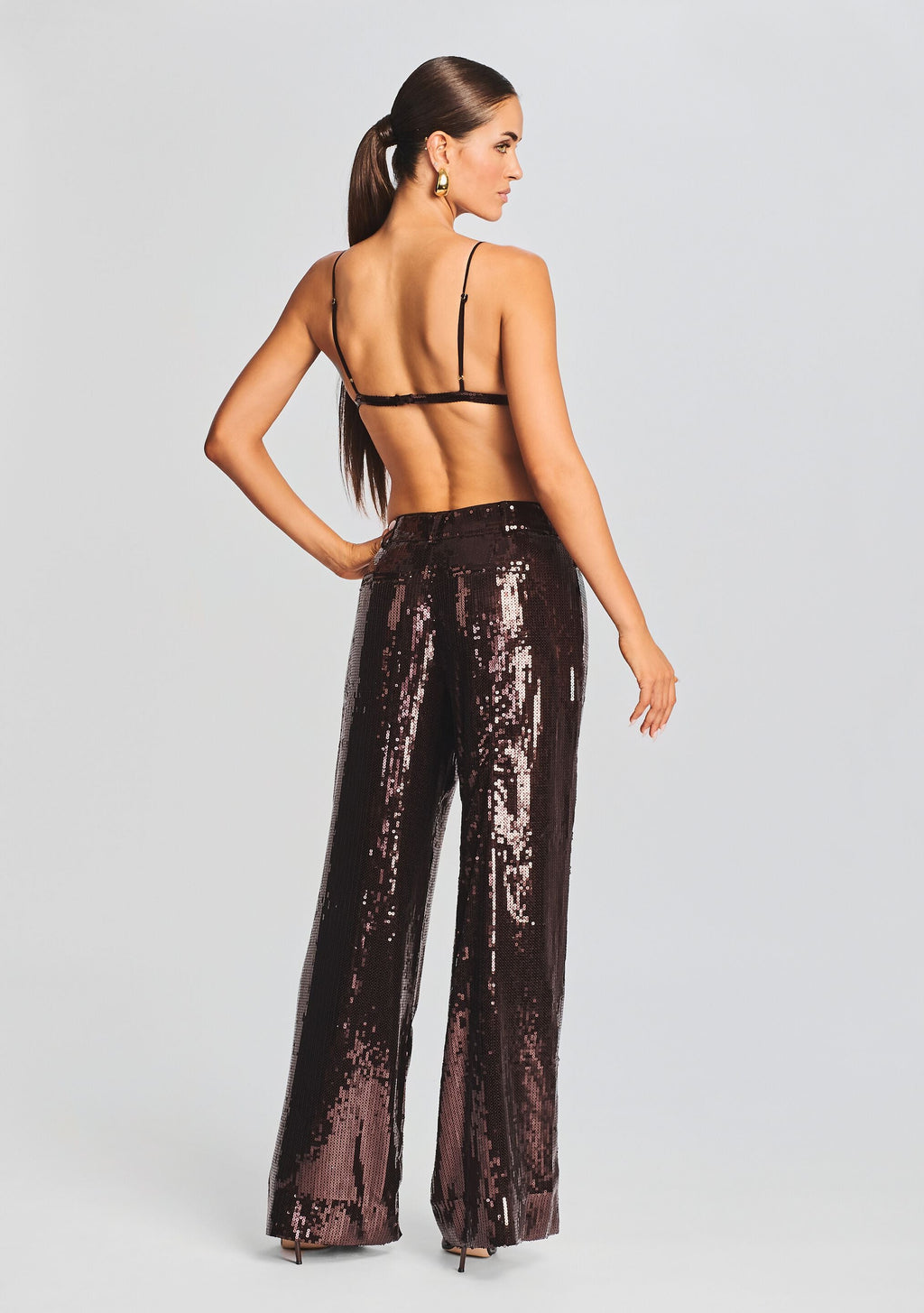 Trinity Sequin Pant by retrofête in Dark Chocolate, product image 4