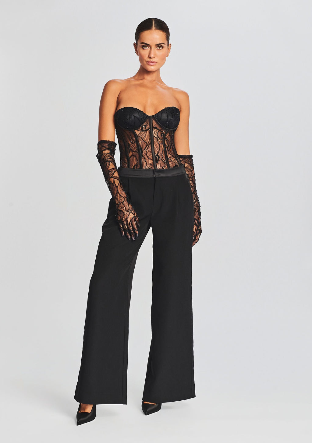 Hailey Embellished Lace Top by retrofête in Black, product image 5