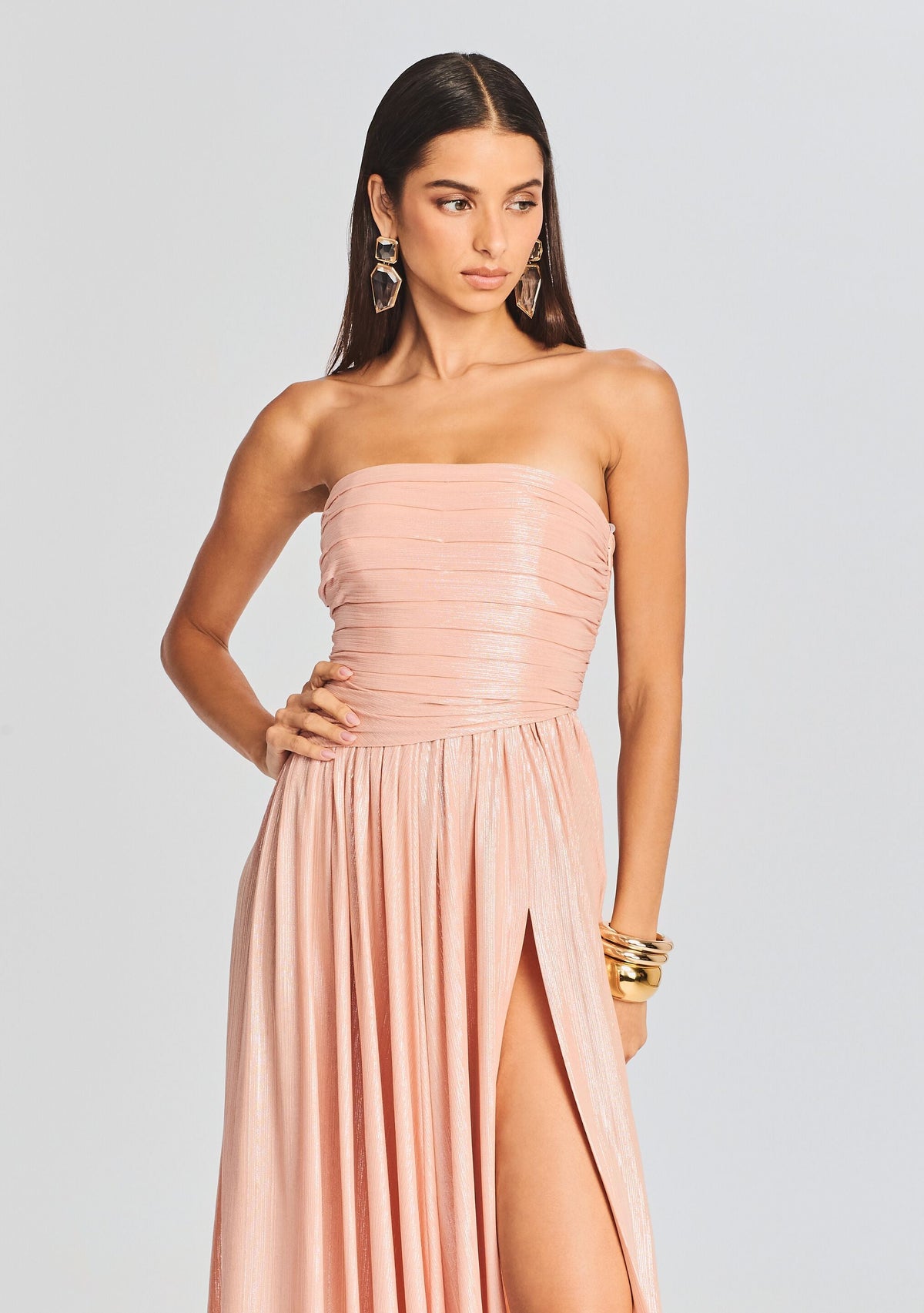 Jacie Dress by retrofête in Peach, product image 2