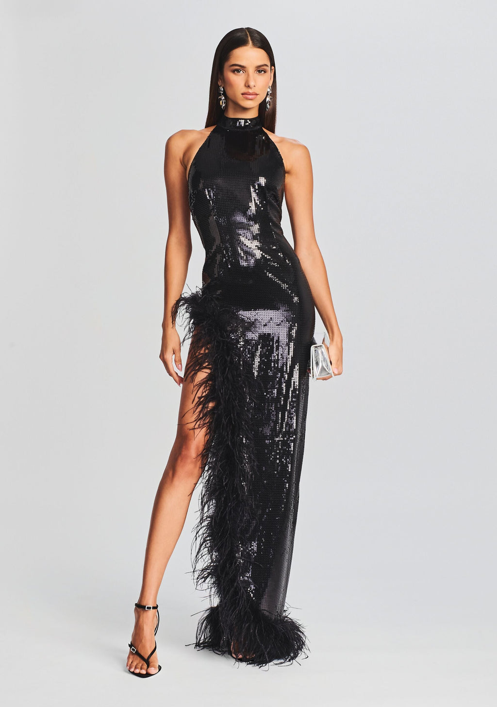 Vixen Sequin Feather Dress by retrofête in Black, product image 1