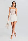 Blythe Embellished Dress by retrofête in White, product image 1
