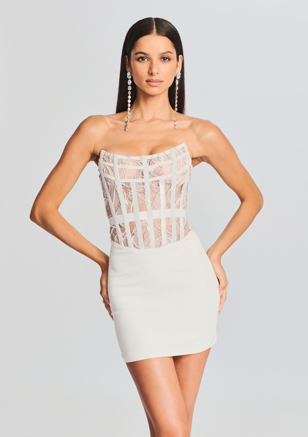 Blythe Embellished Dress by retrofête in White, product image 2