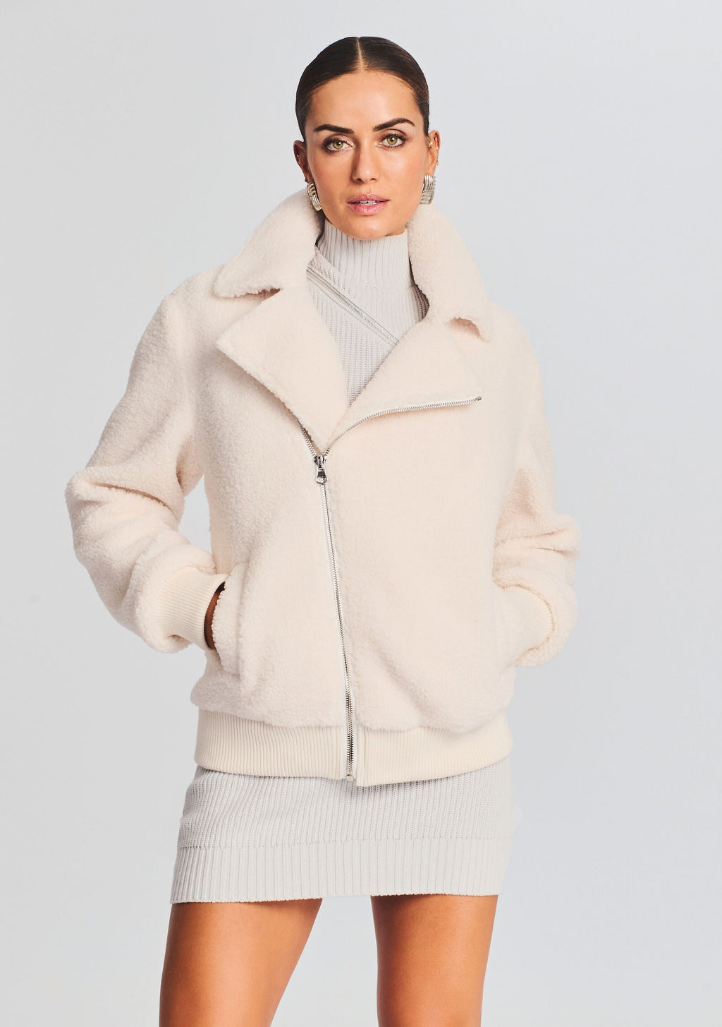 Caleb Teddy Jacket by SEROYA in Cream, product image 1