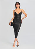 Norrie Coated Denim Dress by SEROYA in Coated Black, product image 1