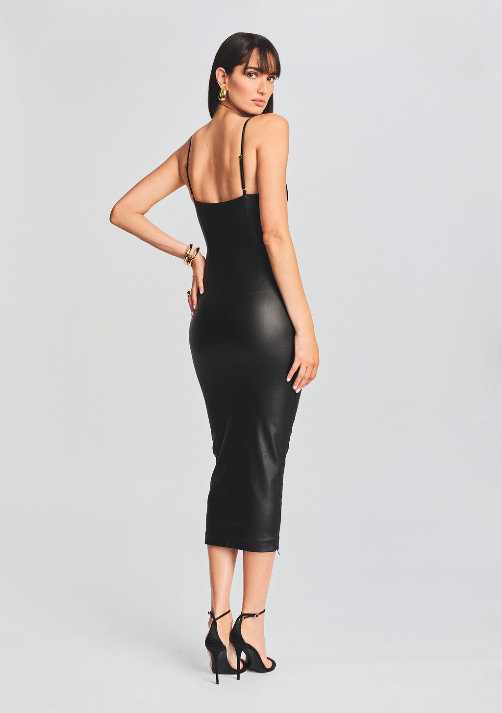 Norrie Coated Denim Dress by SEROYA in Coated Black, product image 4