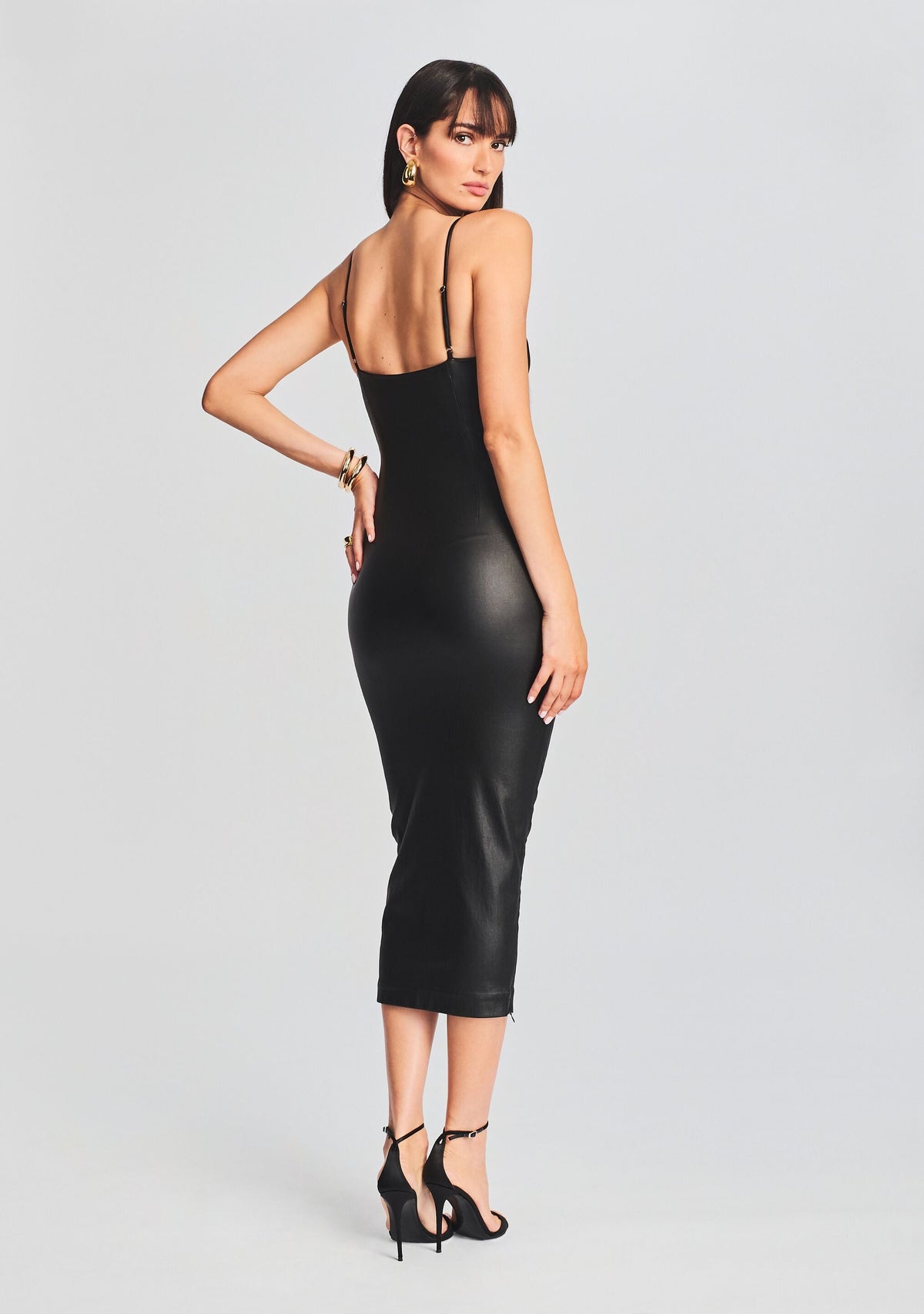 Norrie Coated Denim Dress by SEROYA in Coated Black, product image 4