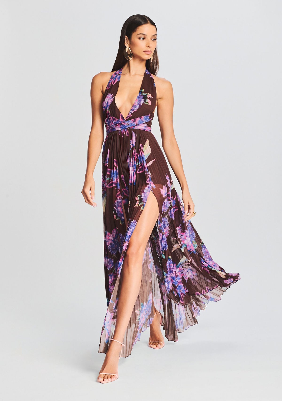 Shay Long Dress by Rococo Sand in Brown, product image 5