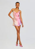 Pracilla Silk Mini Dress by SEROYA in Sunset Tie Dye, product image 1
