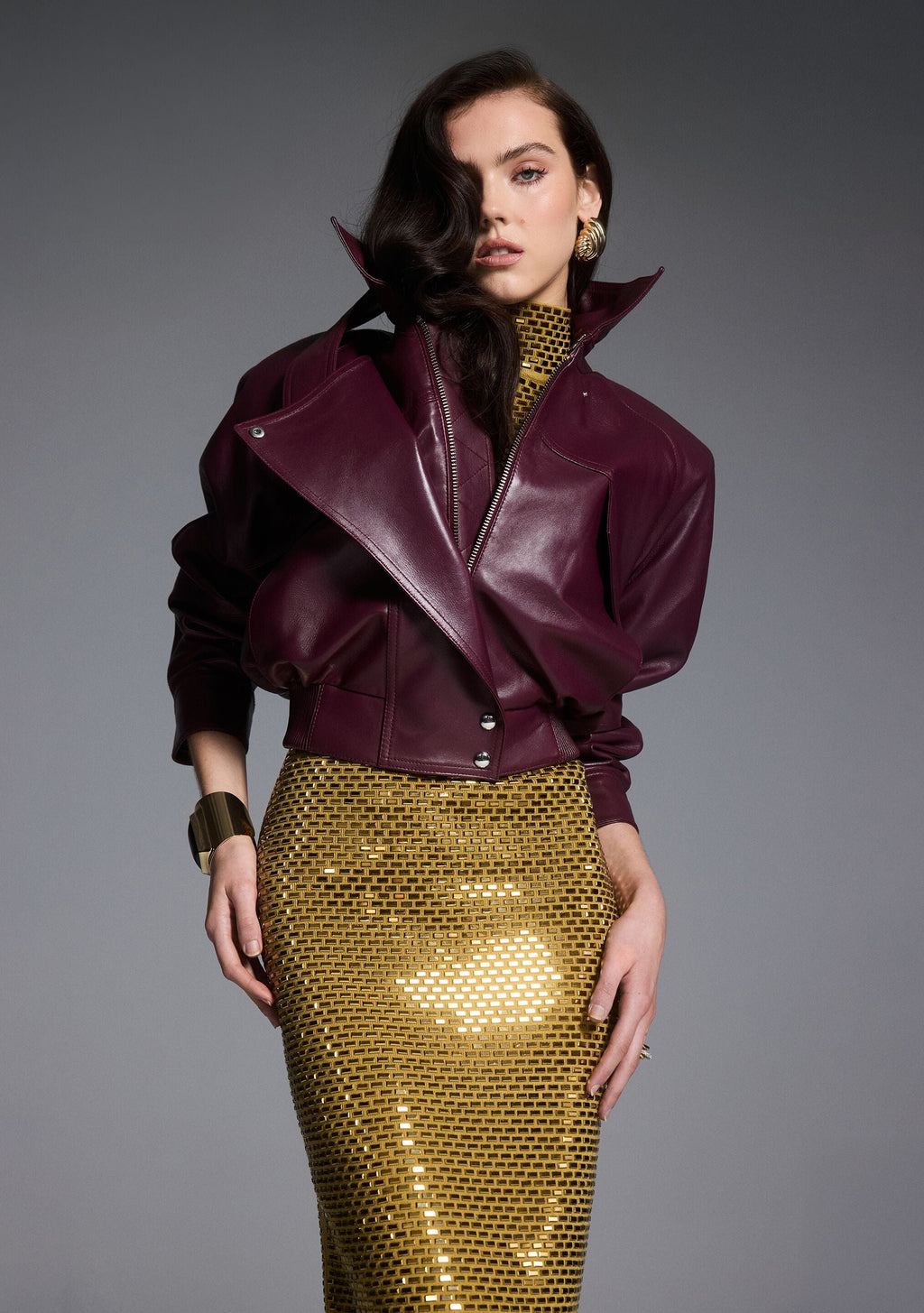 Lykke Leather Jacket by retrofête in Bordeaux, product image 2