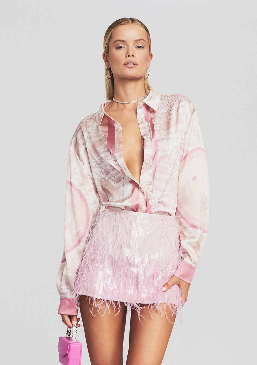 Emmy Silk Shirt by retrofête in Pink Martini, product image 1