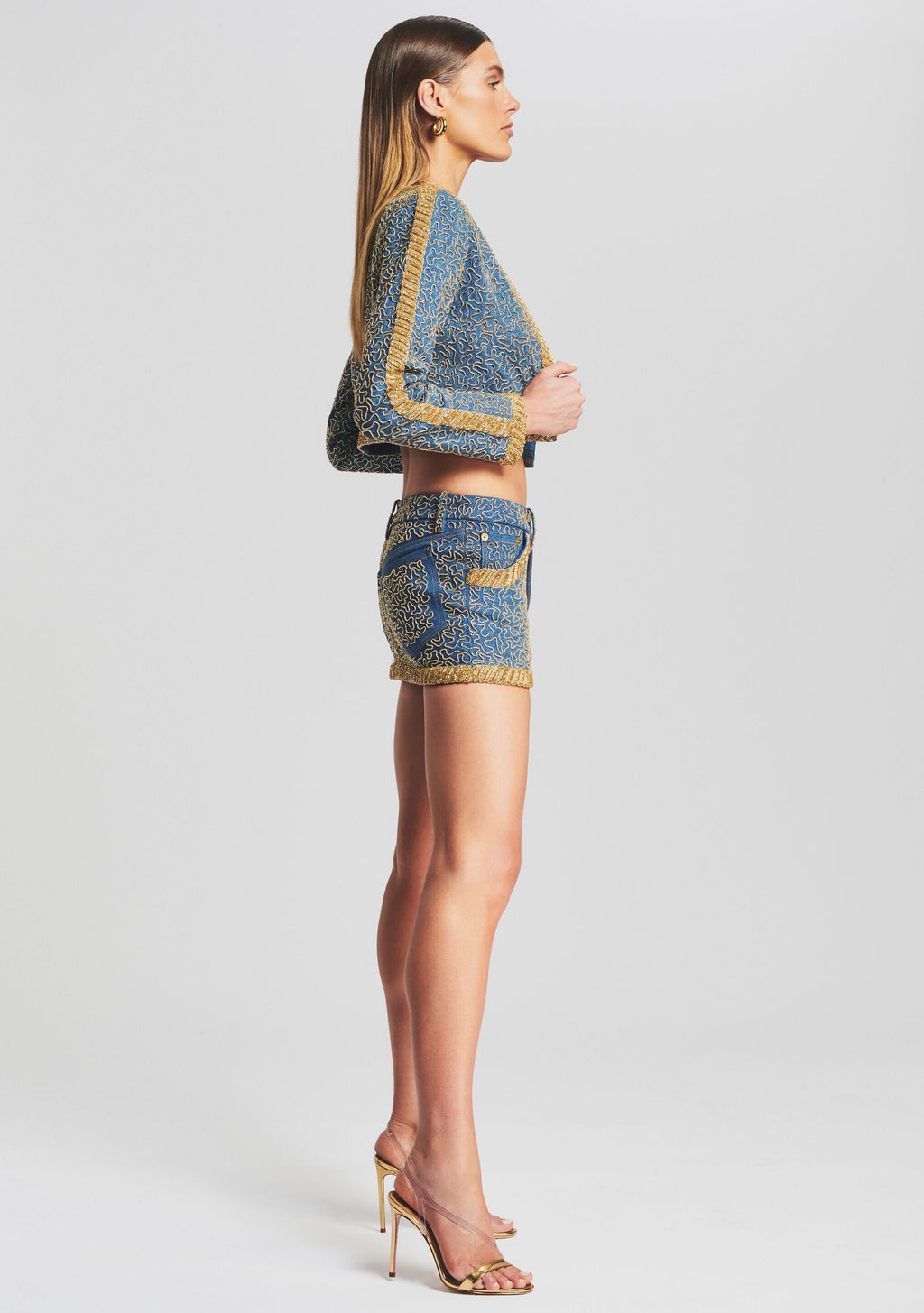 Alma Jacket by retrofête in Embroidered Denim, product image 3