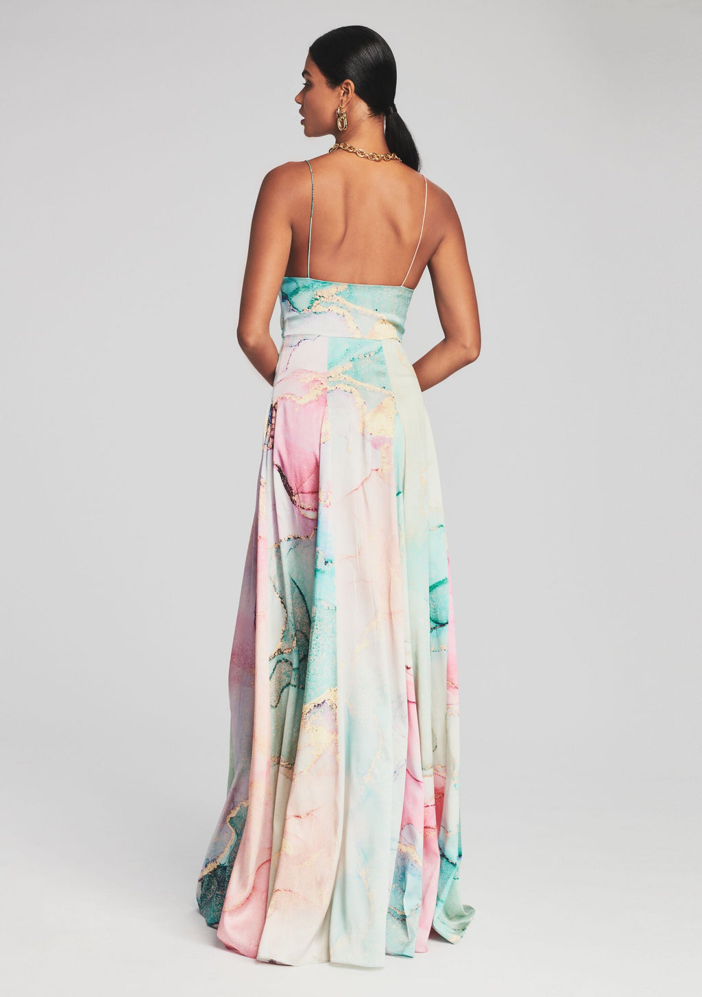 Gracie Silk Dress by retrofête in Watercolor Marble, product image 5