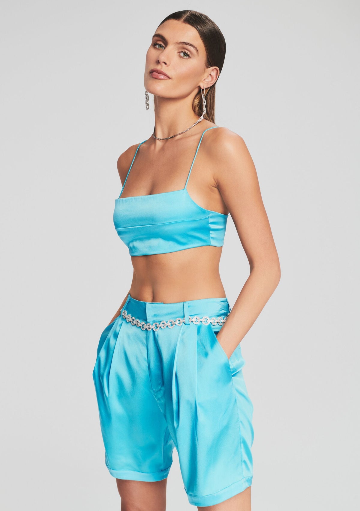 Riri Silk Short by retrofête in Blue Atoll, product image 5
