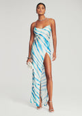 Amika Silk Dress by retrofête in Blue Zebra, product image 1
