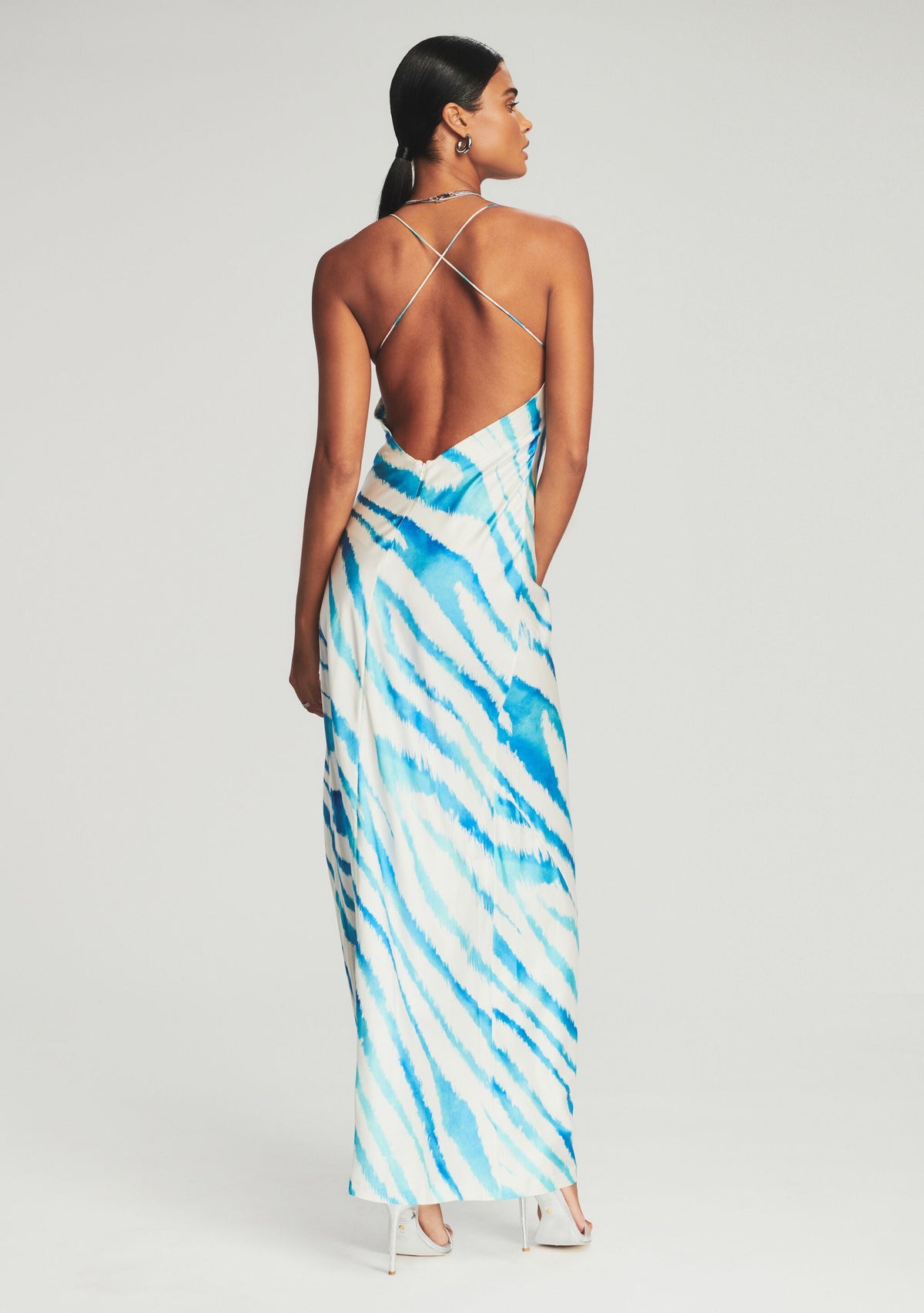 Amika Silk Dress by retrofête in Blue Zebra, product image 4