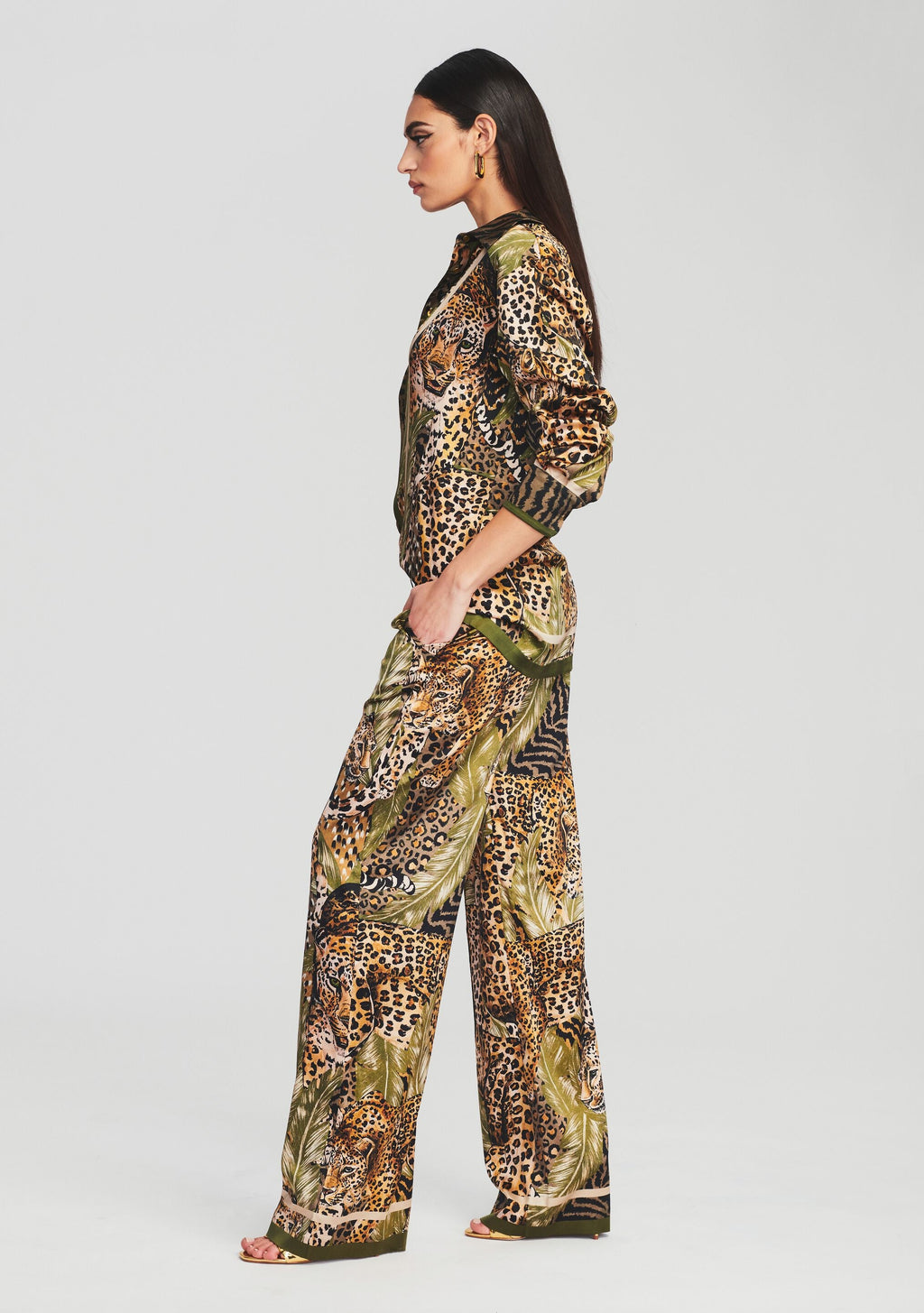 Emmy Silk Shirt by retrofête in Jungle Leopard, product image 3