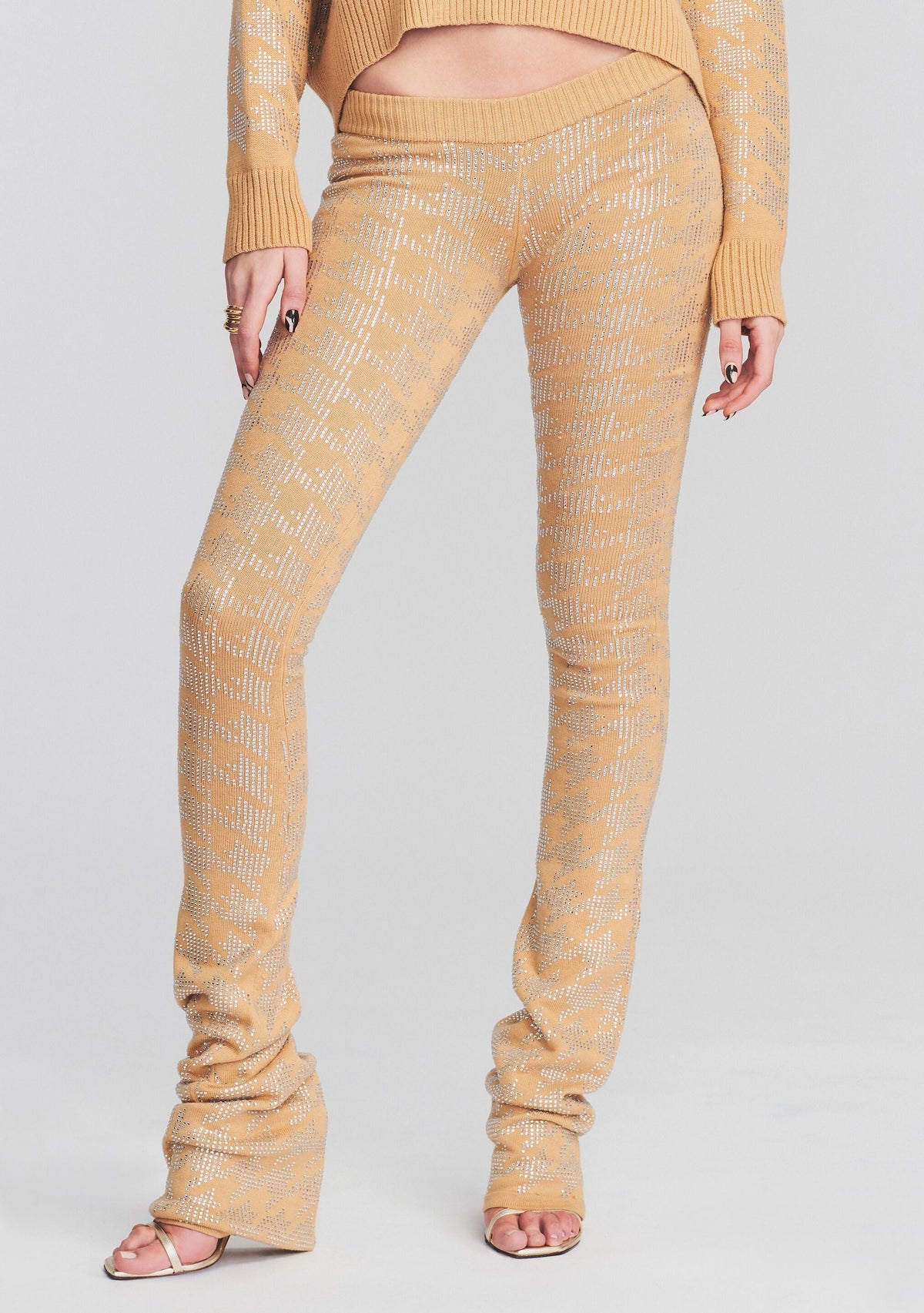 Desiree Pant by retrofête in Caramel/Silver Houndstooth, product image 1