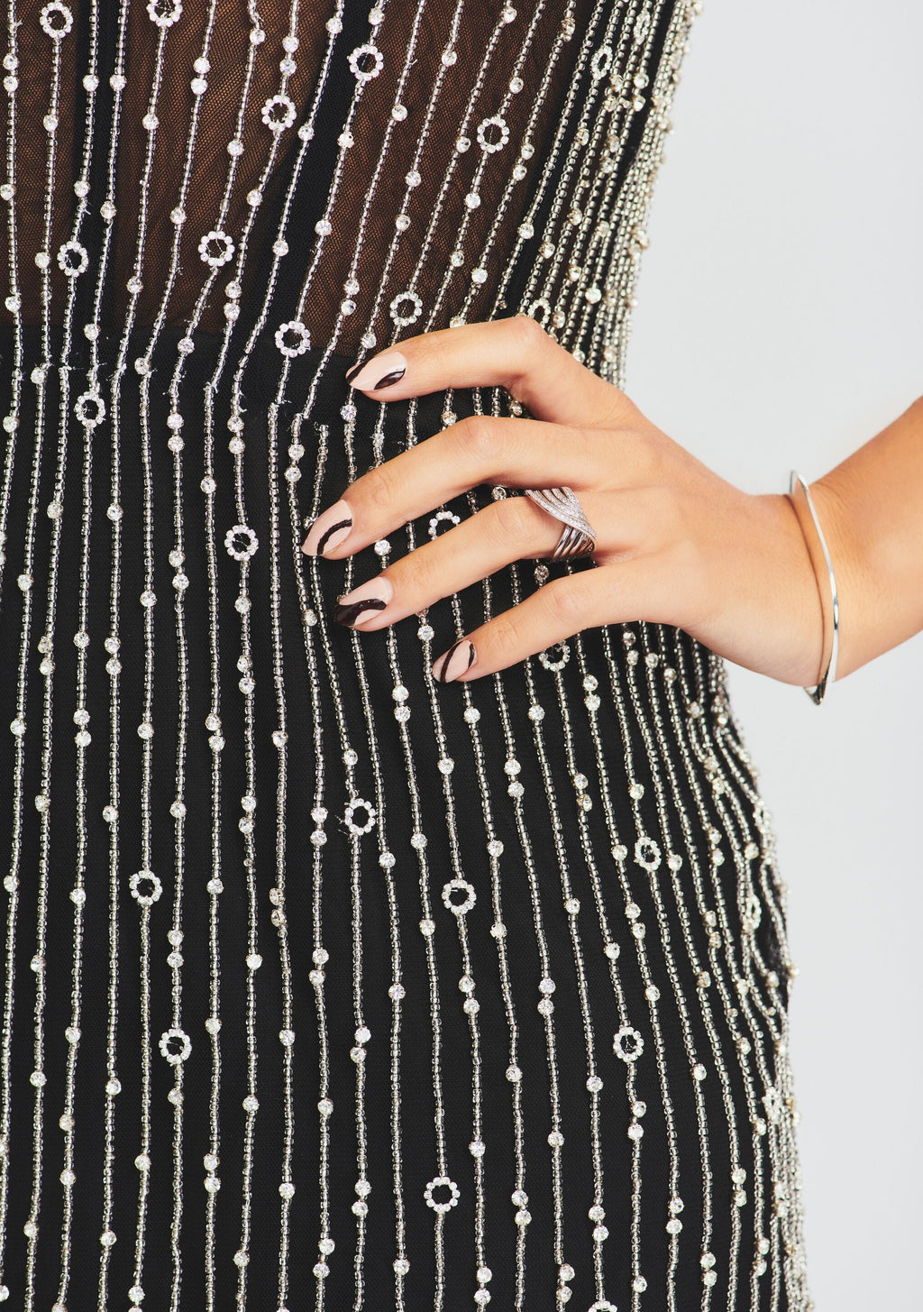 Spencer Embellished Dress by retrofête in Black/Silver, product image 2