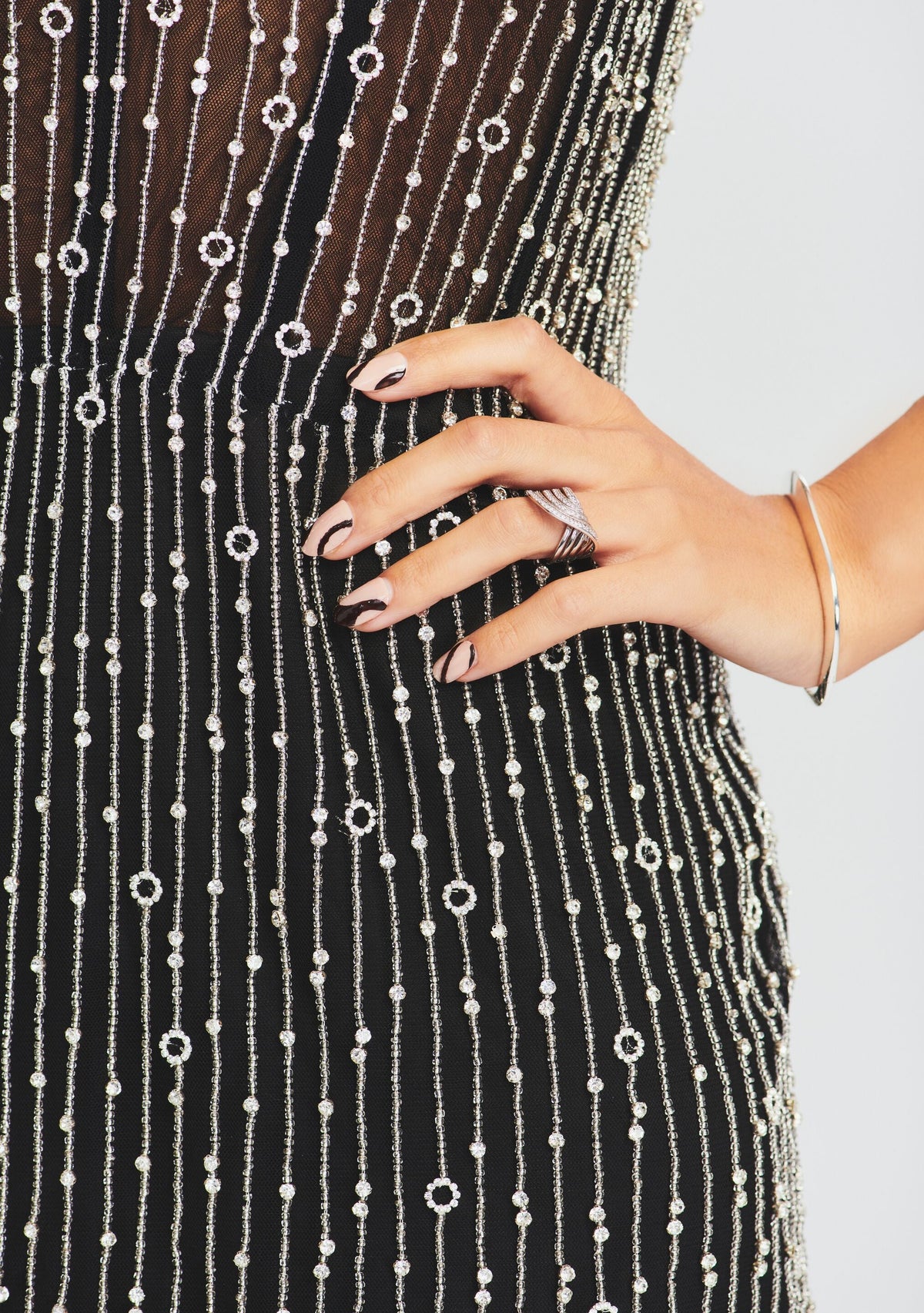 Spencer Embellished Dress by retrofête in Black/Silver, product image 2