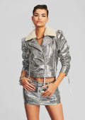 Lo Leather Jacket by retrofête in Silver, product image 1
