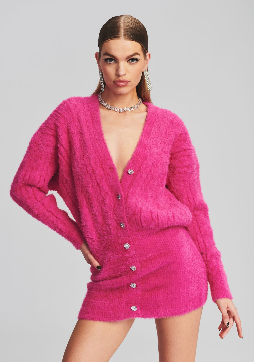 Tala Fuzzy Dress by retrofête in Fuzzy Magenta, product image 5