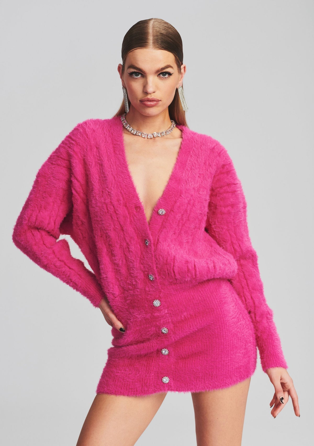 Tala Fuzzy Dress by retrofête in Fuzzy Magenta, product image 5