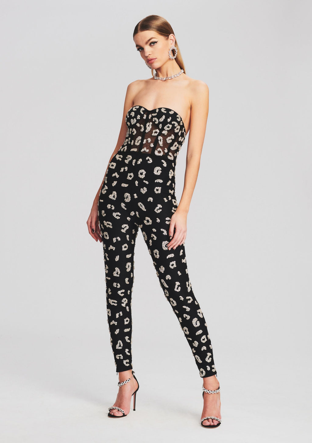 Kendall Jumpsuit by retrofête in Black/Silver Leopard, product image 1