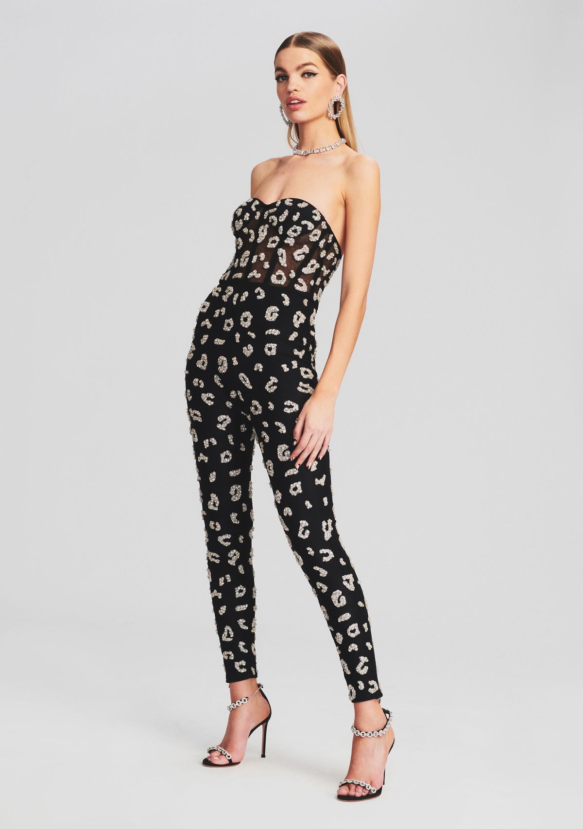 Kendall Jumpsuit by retrofête in Black/Silver Leopard, product image 5