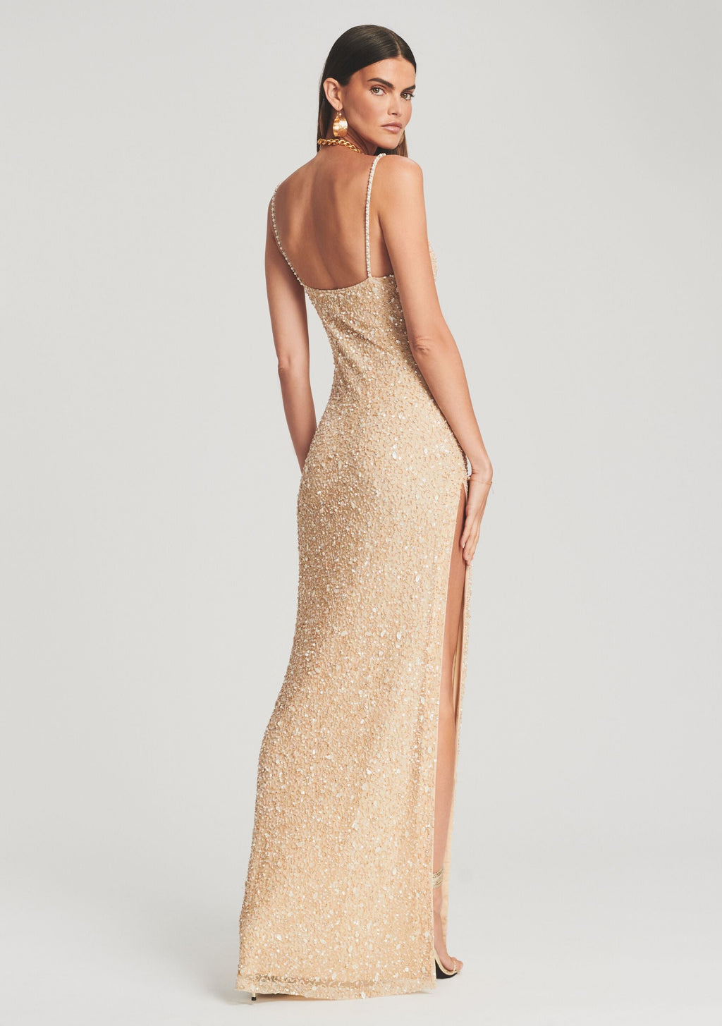 Valencia Sequin Dress by retrofête in Sea Shell, product image 4
