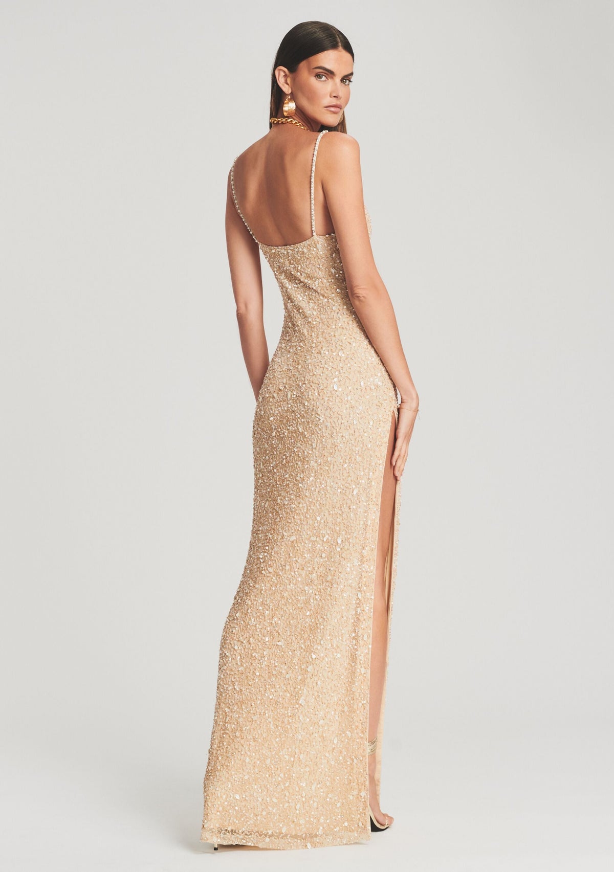 Valencia Sequin Dress by retrofête in Sea Shell, product image 4