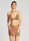 Pia Sequin Palm Bralette by retrofête in Tropical Palm, product image 1