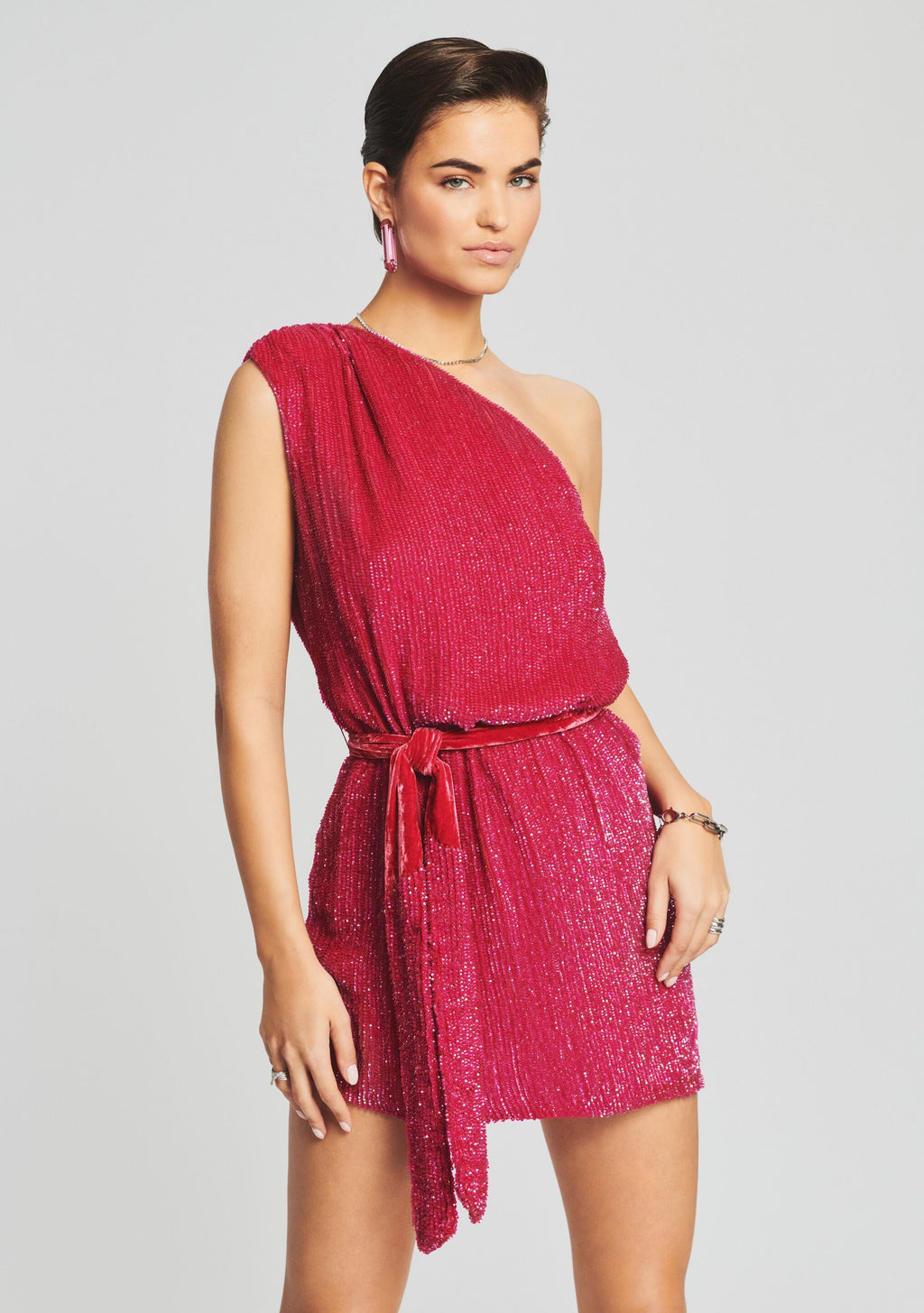 Ella Sequin Dress by retrofête in Fuchsia, product image 3