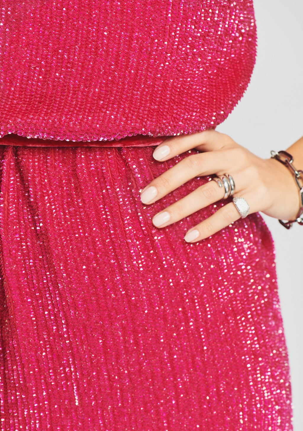 Ella Sequin Dress by retrofête in Fuchsia, product image 2