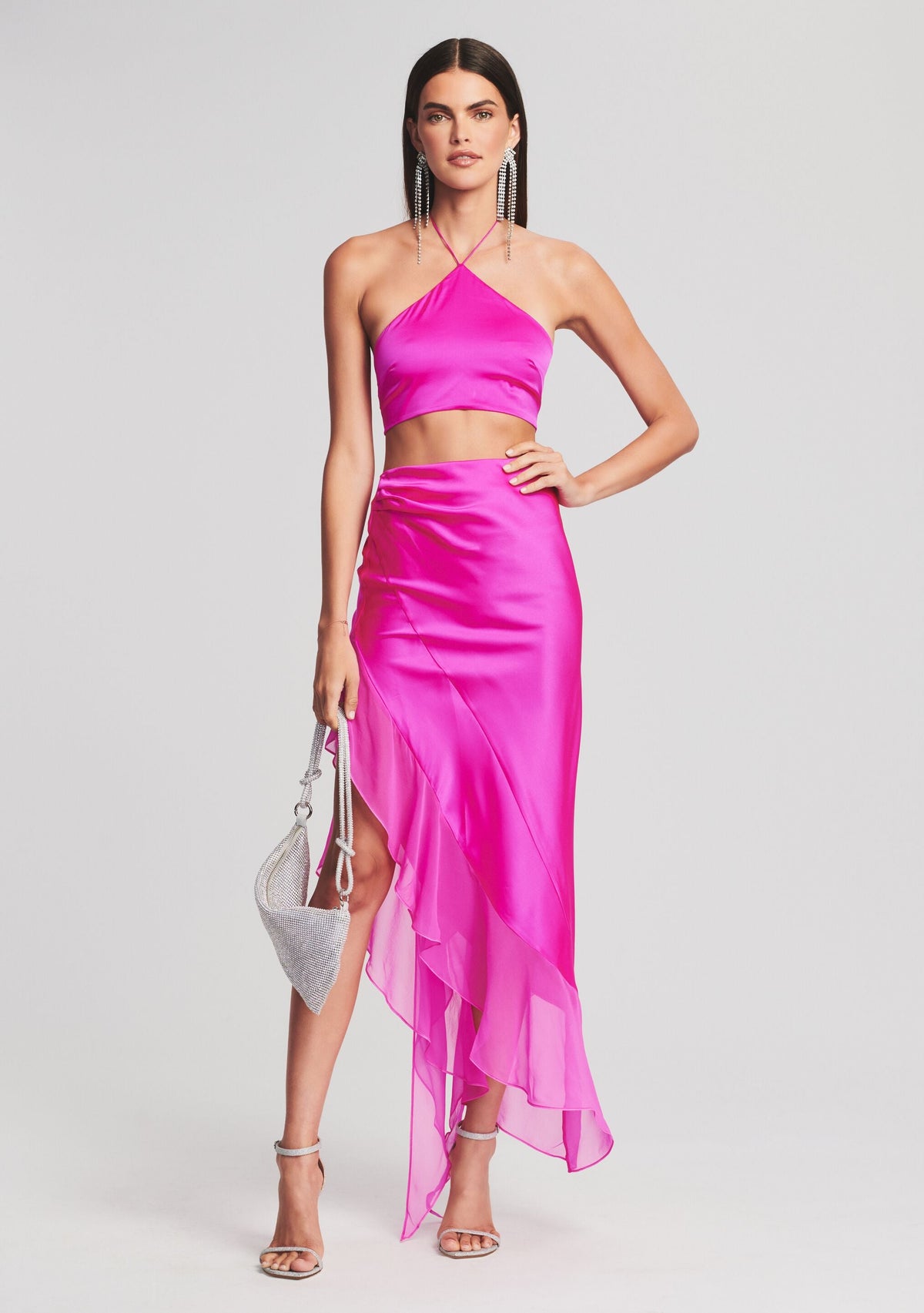 Mesta Silk Top by retrofête in Neon Pink, product image 5