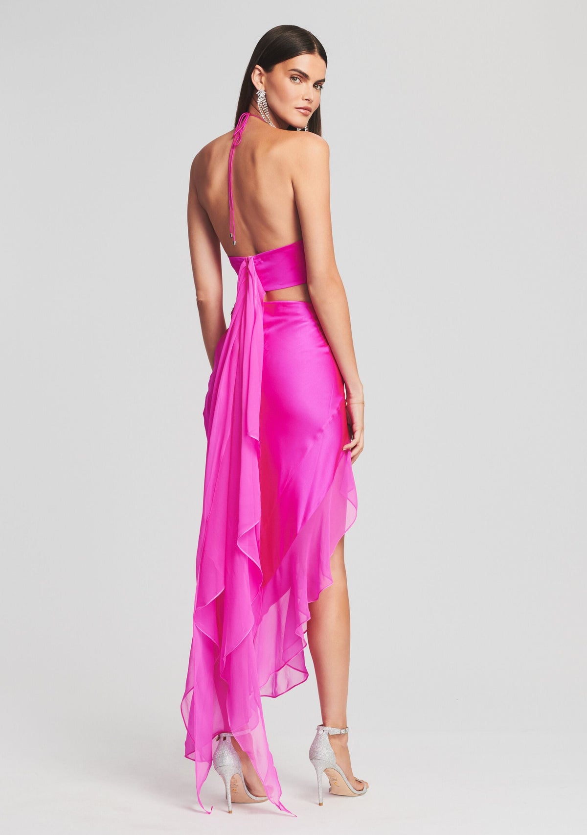 Mesta Silk Top by retrofête in Neon Pink, product image 4