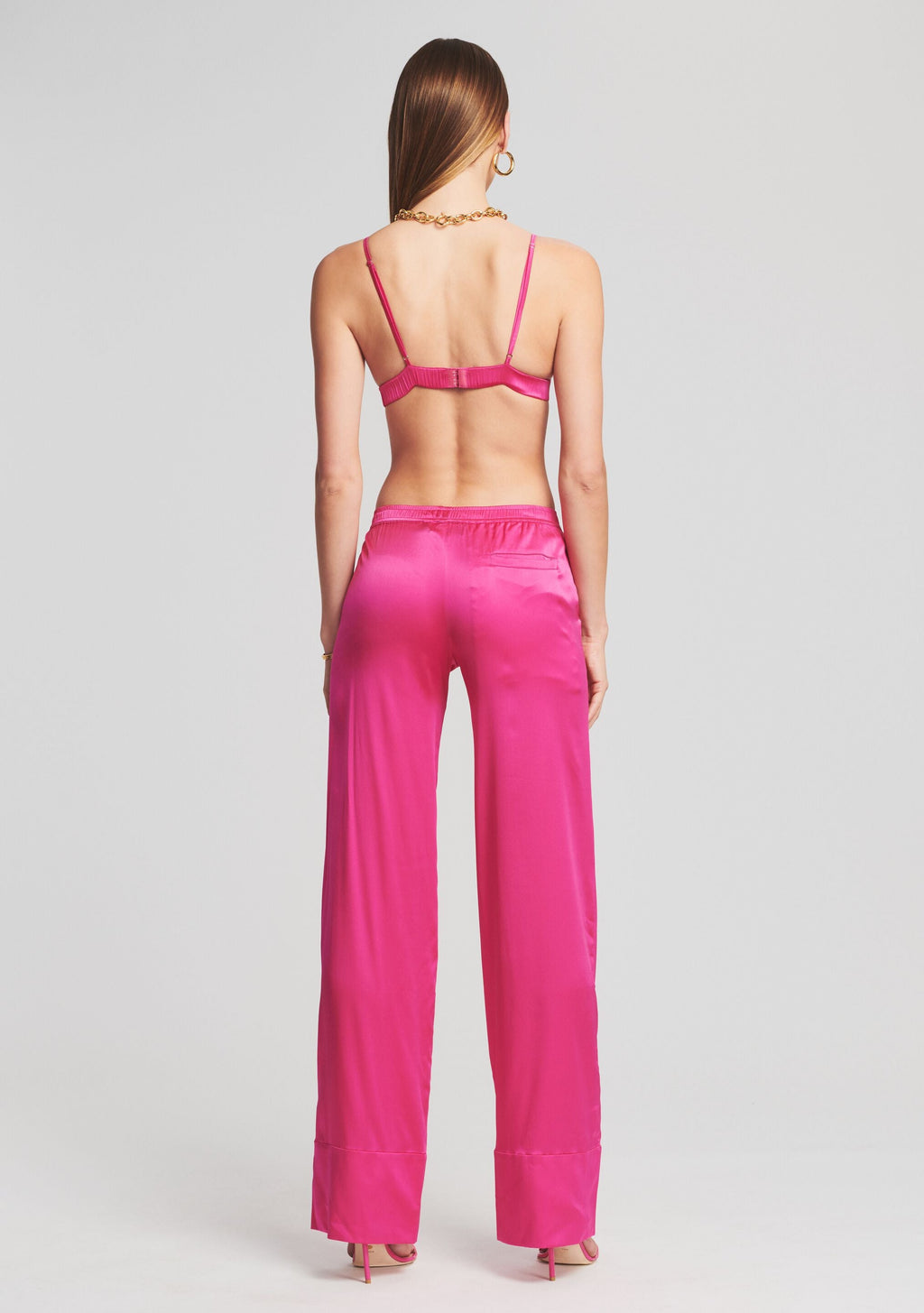 Hazel Silk Pant by SEROYA in Fuchsia Purple, product image 4