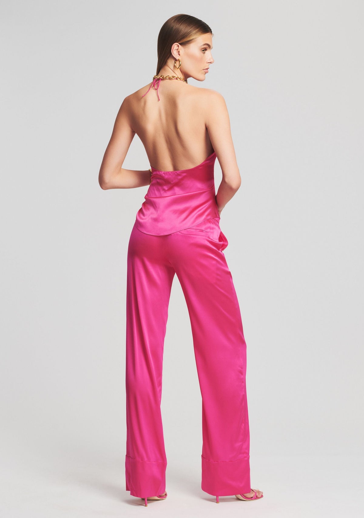 Rachel Silk Top by SEROYA in Fuchsia Purple, product image 4