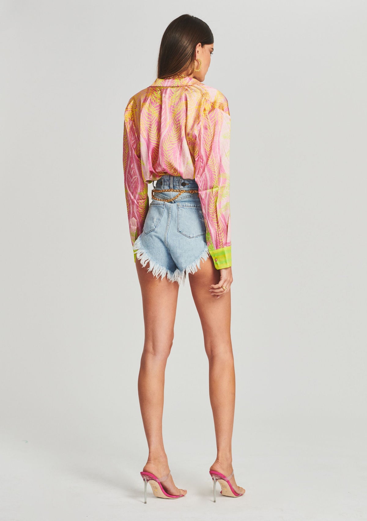 Emmy Silk Shirt by retrofête in Tropical Palm, product image 4
